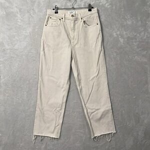 Abercrombie & Fitch Jeans Women 28/6 Cream 90's Straight Ultra High Rise Raw Hem